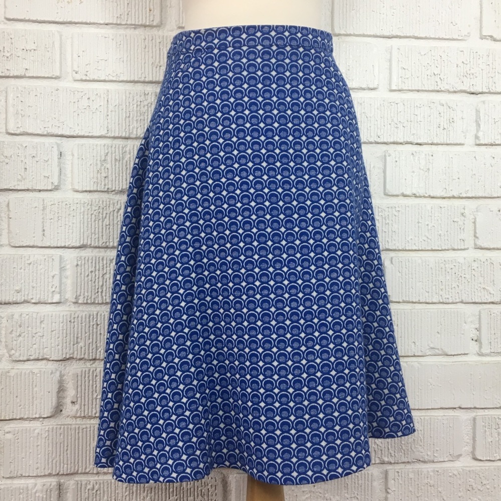 BODEN | Blue and white wool a-line skirt 10L